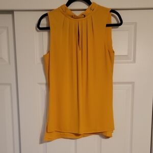 White House Black Market Mustard Sleeveless Blouse